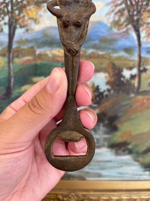 Vintage Likely Cast Iron Figural Nude Double Woman Bottle Opener