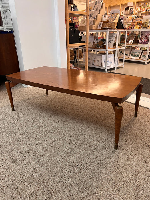 Vintage Mid Century Modern WalnutCoffee Table with Rocket Legs Laminate Top