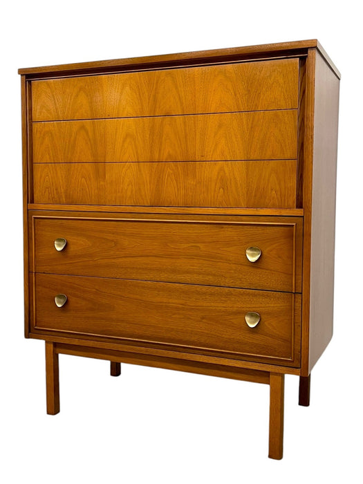 Vintage Mid Century Modern Dixie Highboy Dresser Chest