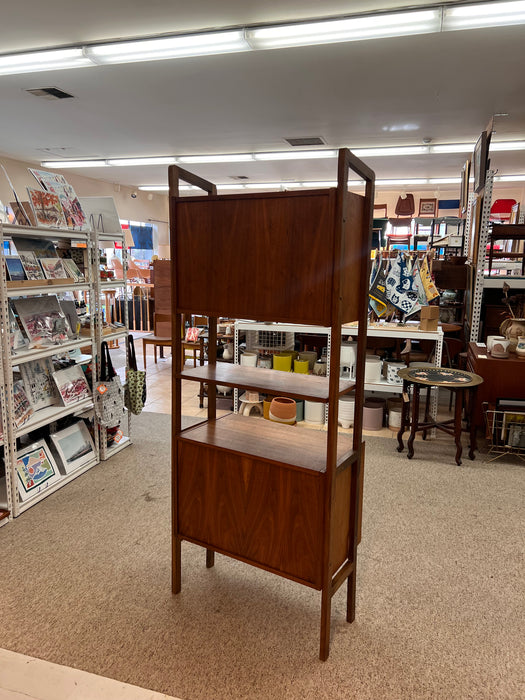 Vintage Mid Century Modern Free Standing Room Divider Wall Unit Cabinet with Finished Back