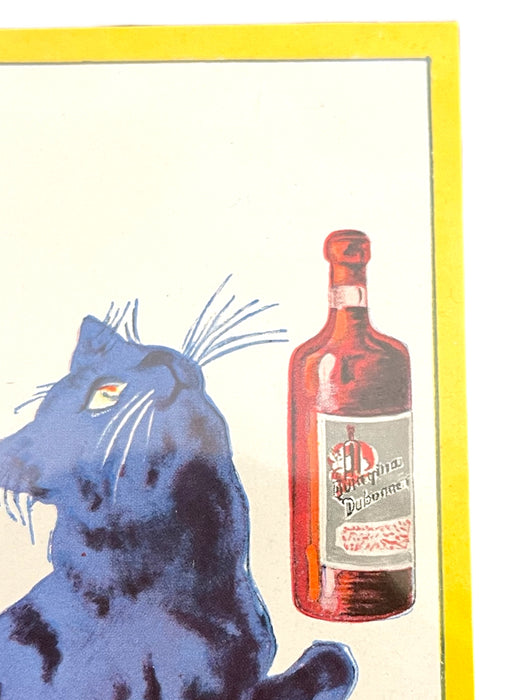 French Dubonnet Advertising Poster Print with Blue Cat Design, 1937 D'Ornellas