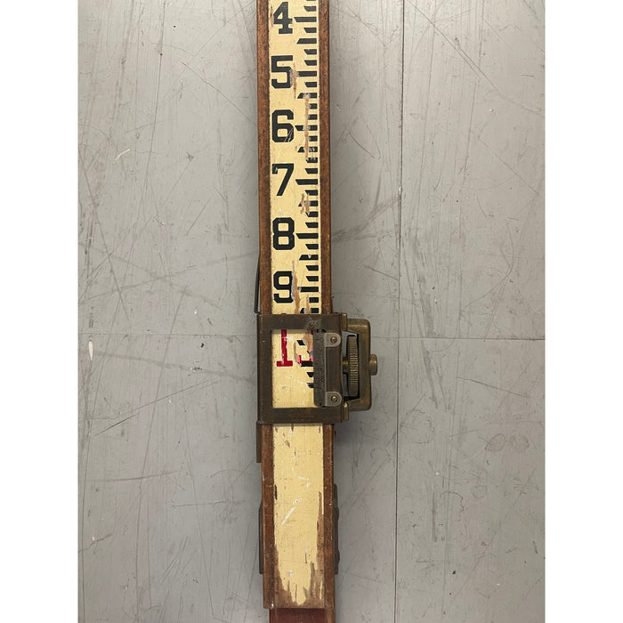 Vintage Dietzgen 13 Foot Wooden Surveyors Stick Ruler