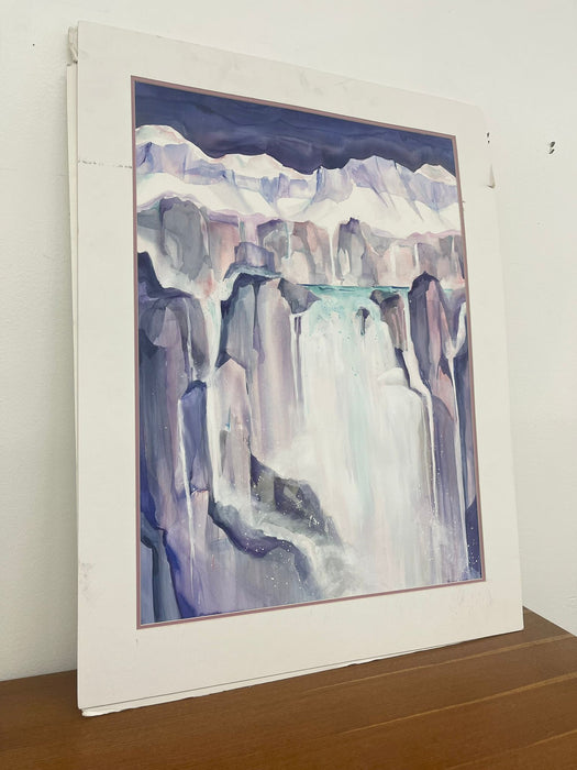 “Glacier” Matted watercolor painting by Marion Adams