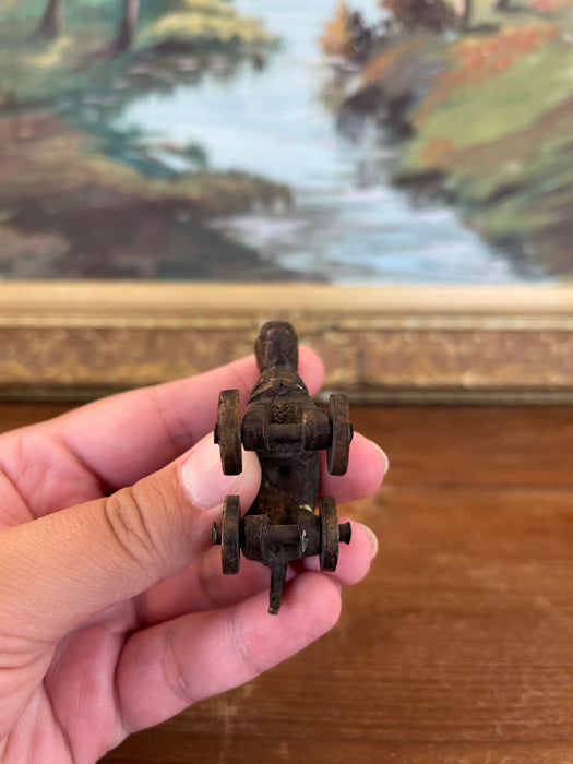 Likely Antique Bronze Toned Toy Horse on Wheels, Tribal Folk Art Figurine from India