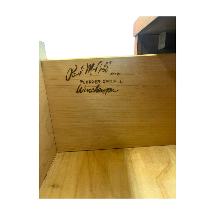 Vintage Mid Century Modern Solid walnut 9- Drawer Dresser’ with Bent wood Handles & Brutalist Accents