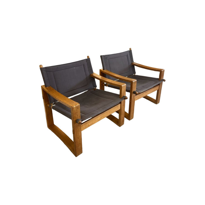 Vintage Scandinavian Style Pair of Lounge Chairs by Bernstorffsminde Møbelfabrik From Safari Series
