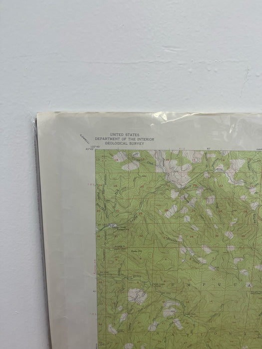 Vintage Central Oregon Geological Topographical State Map.Circa 1955.