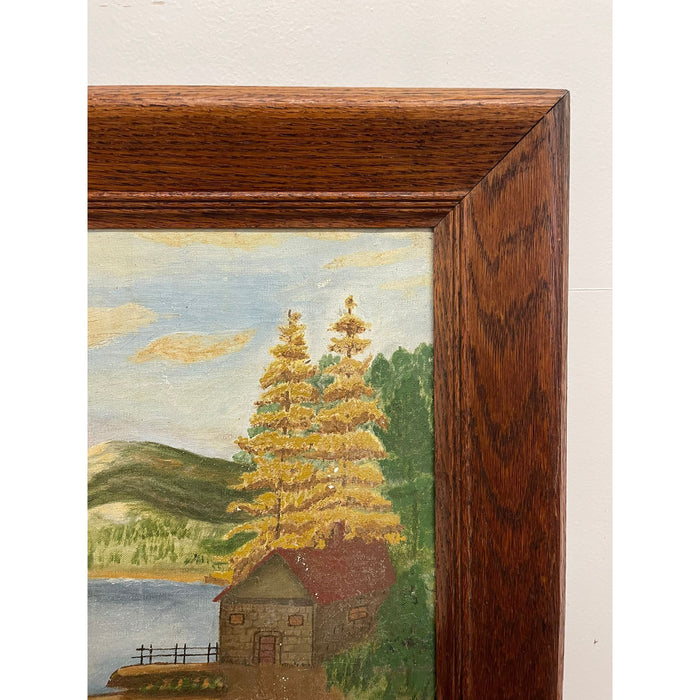 Vintage Original Framed and Signed Lakeside Landscape Artwork