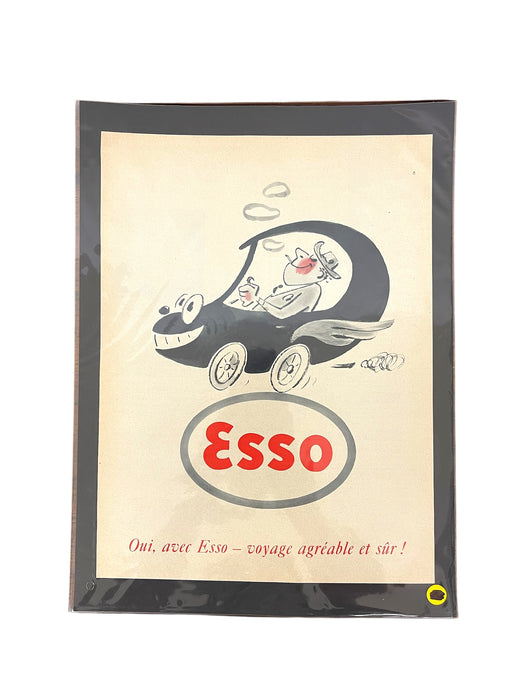 French Esso Advertising Print - Mid 20th Century Gasoline Poster