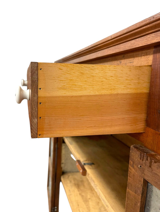 Wood and Metal Pie Cabinet with Fixed Interior Shelves (Available for Online Purchase Only)