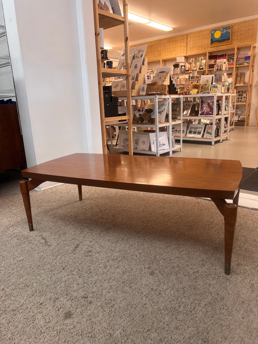 Vintage Mid Century Modern WalnutCoffee Table with Rocket Legs Laminate Top