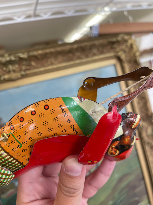 Vintage Mid-Century Tin Acrobat Monkey Toy MS218 Made in China