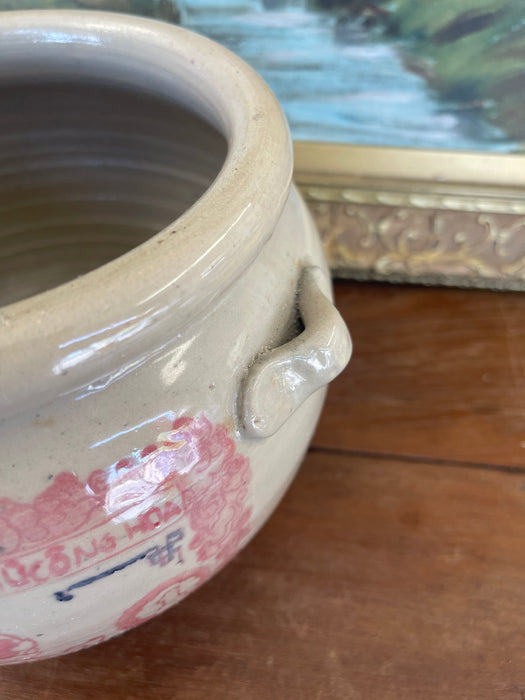 Hand-Painted Vietnamese Studio Pottery Jar Featuring One Hào Currency
Motif, Signed