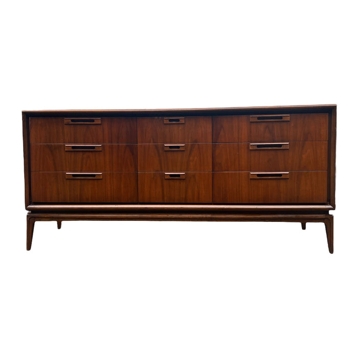 Vintage Mid Century Modern Solid Walnut Dresser and End Table Set Dovetail Drawers (Available by Online Purchase Only)
