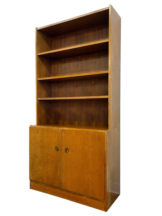 Vintage Mid Century Modern Belgian Bookcase Cabinet with Adjustable Shelves