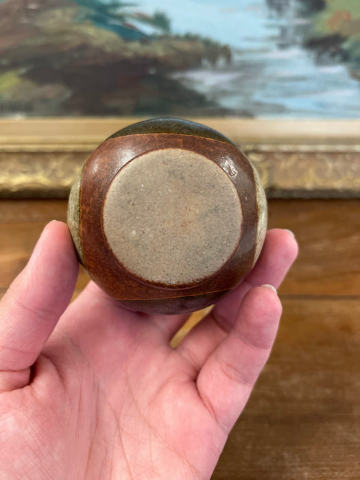 Vintage Mid Century Modern Studio Pottery Bowl with Earth Tone Glaze