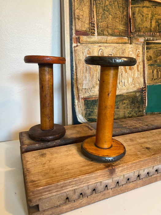 pair of vintage wooden spools ( Online Purchase Only )