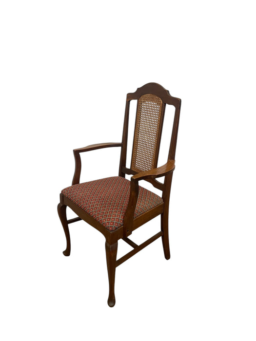 Vintage Queen Anne Style Cane Back Chair with Cabriole Style Legs