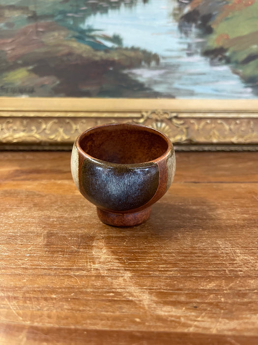 Vintage Mid Century Modern Studio Pottery Bowl with Earth Tone Glaze