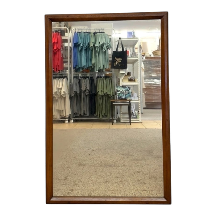 Vintage Mid-Century Modern Wood Frame Wall Mirror