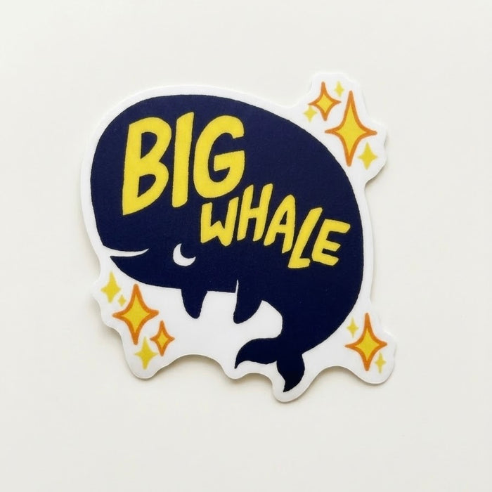 Big Whale Mascot Sparkle Die-Cut Sticker