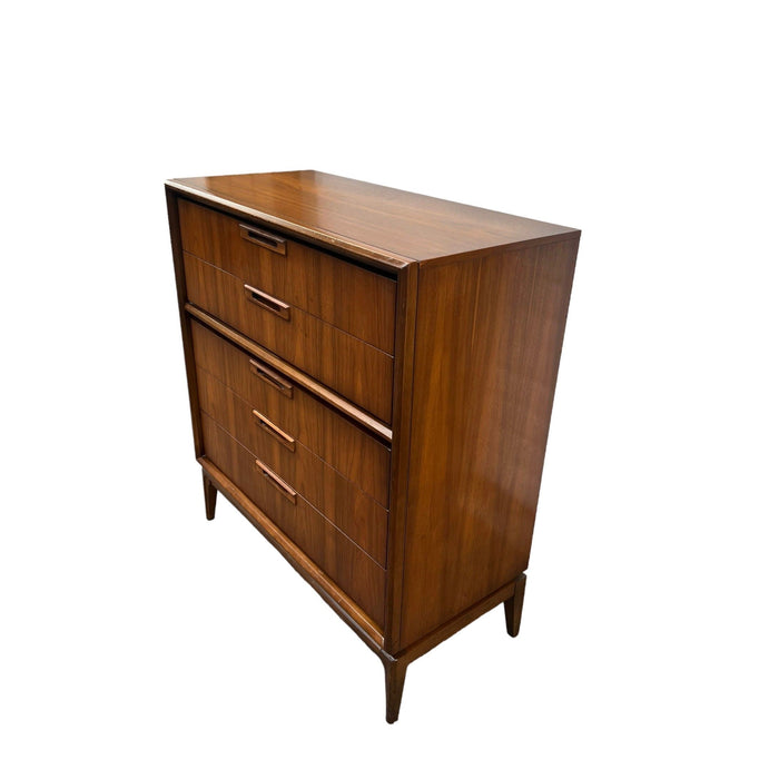 Vintage Mid Century Modern Solid Walnut Dresser Dovetail Drawers by Stanley (Available by Online Purchase Only)
