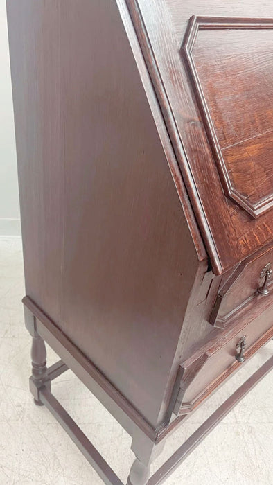 Vintage Jacobean Style Secretary Desk Cabinet Storage Dresser.