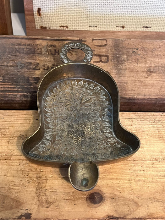 Vintage etched bell shaped Ashtray Trinket Disk