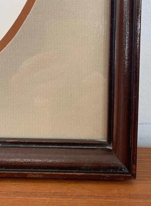 Vintage Original Wood Framed and Signed Deer and Tree Artwork.