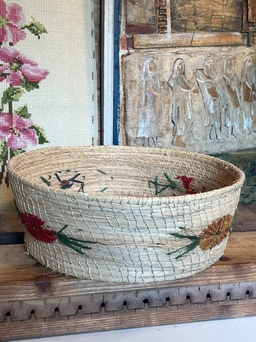 Vintage Mid Century Modern Woven Basket