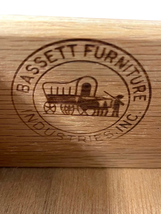 Mid Century Modern Bassett Furniture 4 Drawer Dresser with Dovetail Construction and Brass-Toned Pulls