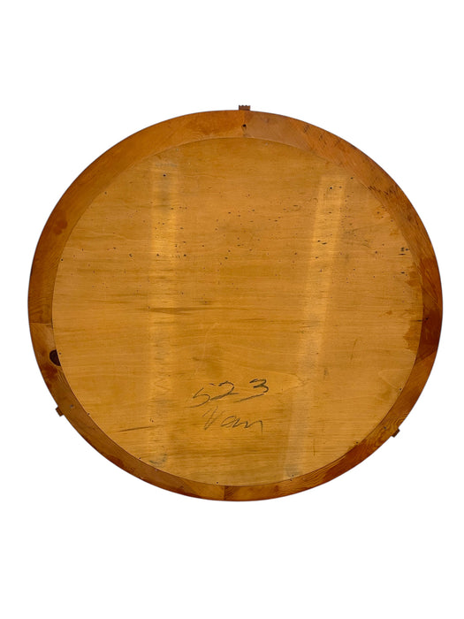 Art Deco Round Wall Mirror with Ribbed Clips
