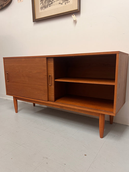 Mid Century Danish Modern Style Record Cabinet Credenza or Media Console Stand with Adjustable Shelves(Available by online purchase only)