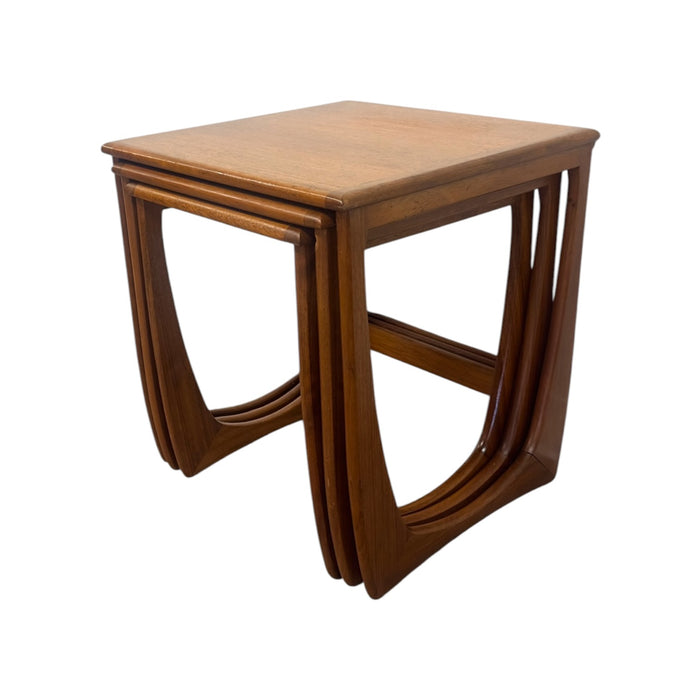 Mid-Century Modern Teak Nesting Tables | Vintage Danish Style Sculptural Side Tables (Set of 3)