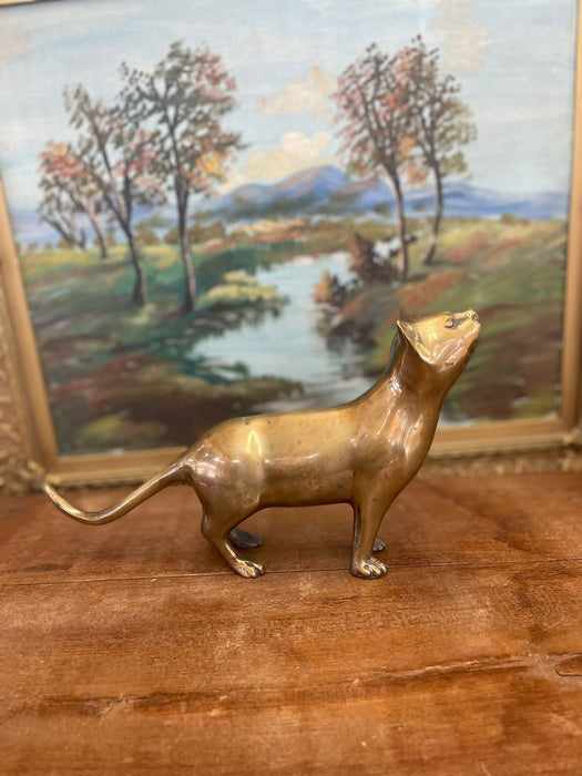 Vintage Mid Century Modern Brass Cat ( Online purchase only )