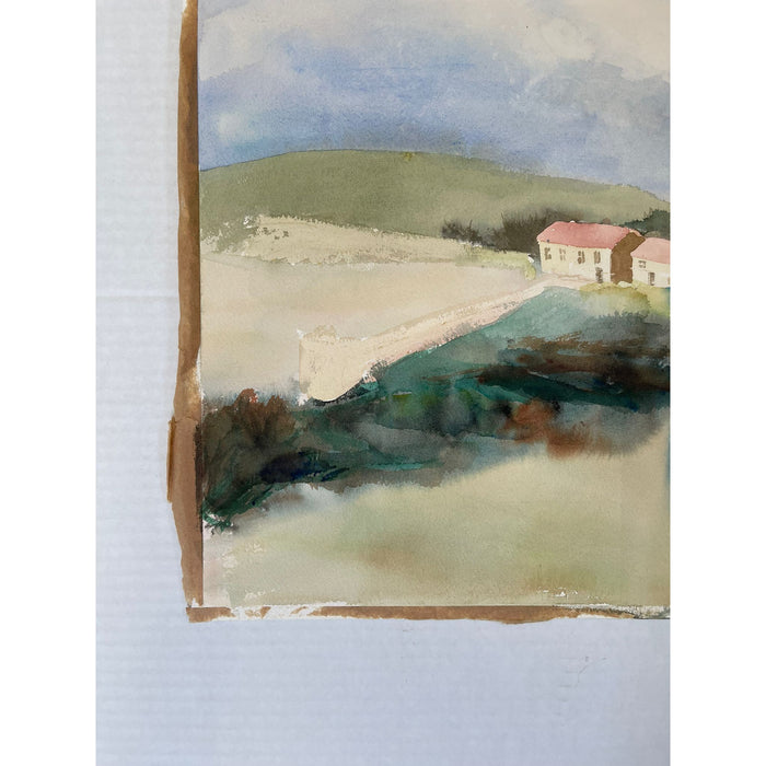 Vintage Landscape Artwork on Paper Possibly Watercolor