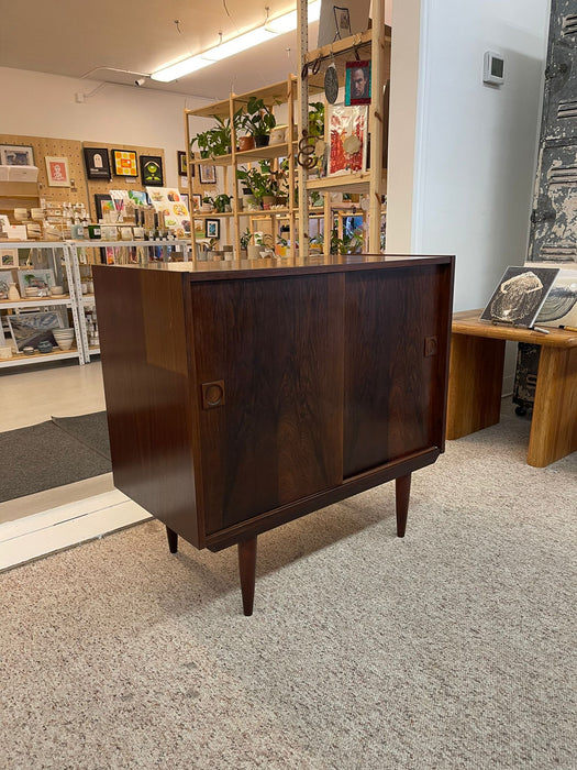 Vintage Imported Mid Century Danish Modern Rosewood Toned Cabinet.
