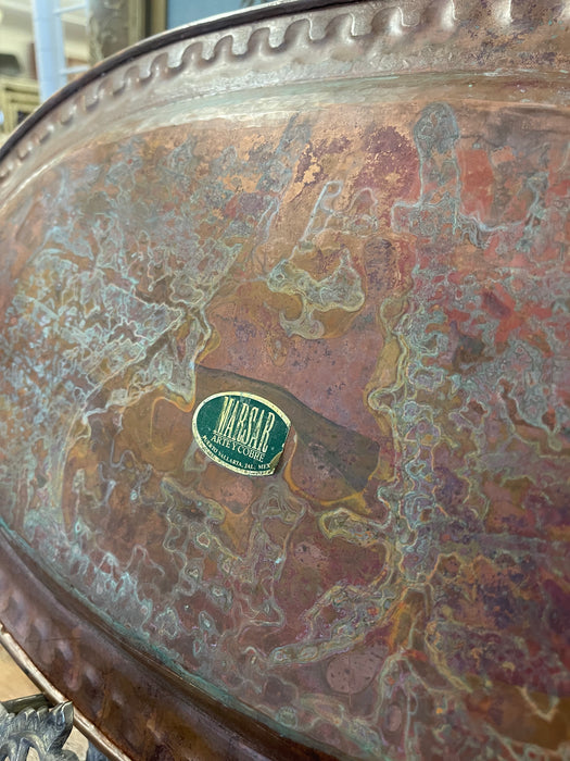 Vintage Hand-Hammered Oval Tray by Marsar Arte y Cobre, Puerto Vallarta, Mexico