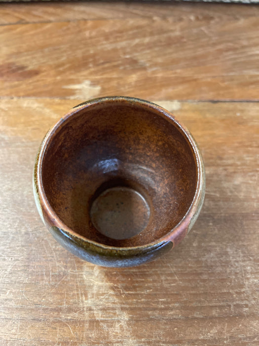 Vintage Mid Century Modern Studio Pottery Bowl with Earth Tone Glaze