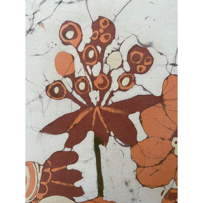 Vintage Batik Abstract Floral Artwork by Elisabeth Bernath