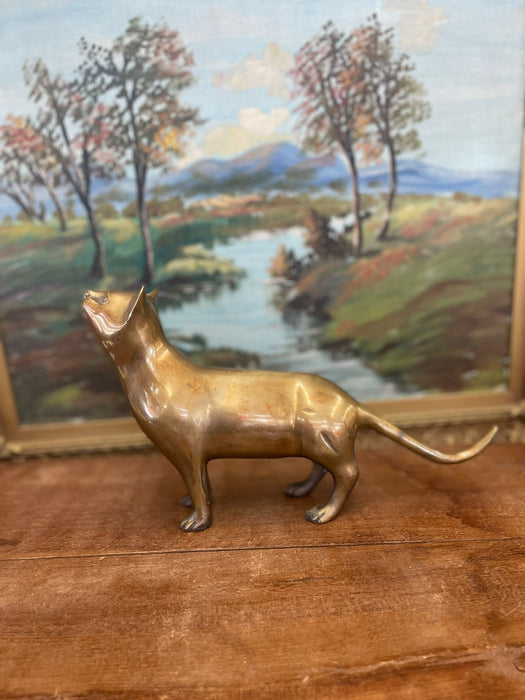 Vintage Mid Century Modern Brass Cat ( Online purchase only )