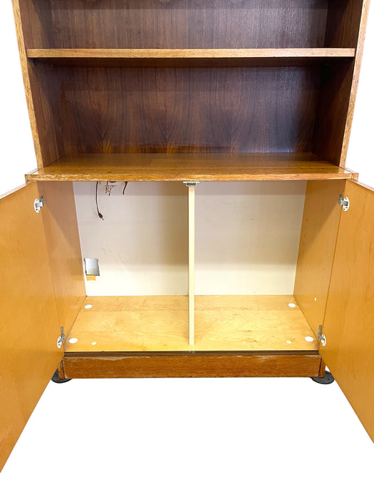 Vintage Mid Century Modern Belgian Bookcase Cabinet with Adjustable Shelves