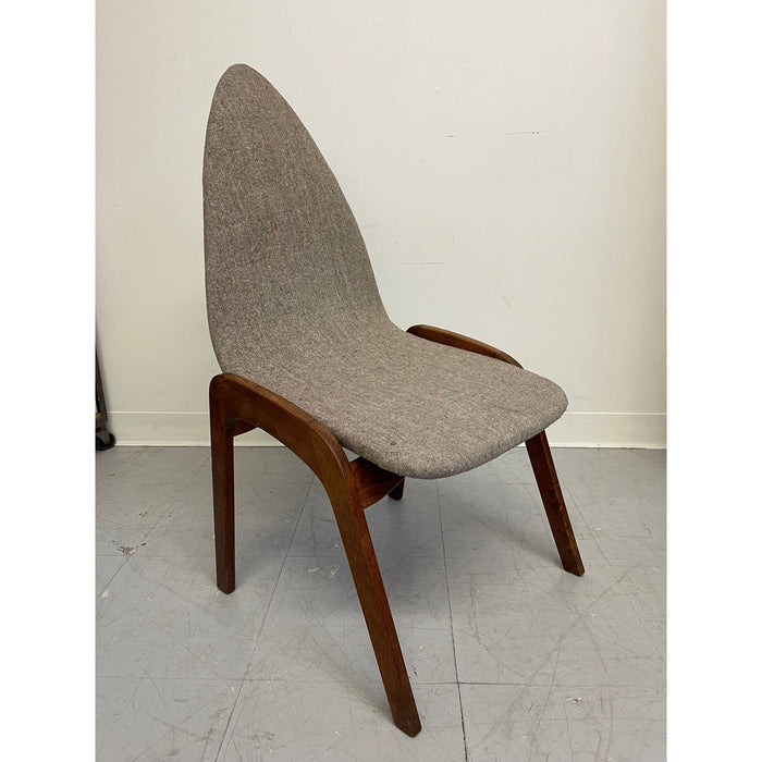 Vintage Grey Upholstered Mid Century Modern Chair