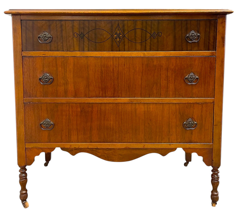 Antique Early 20th Century Walnut Toned 3-Drawer Dresser by John
Furniture Company