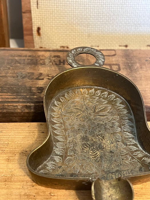 Vintage etched bell shaped Ashtray Trinket Disk