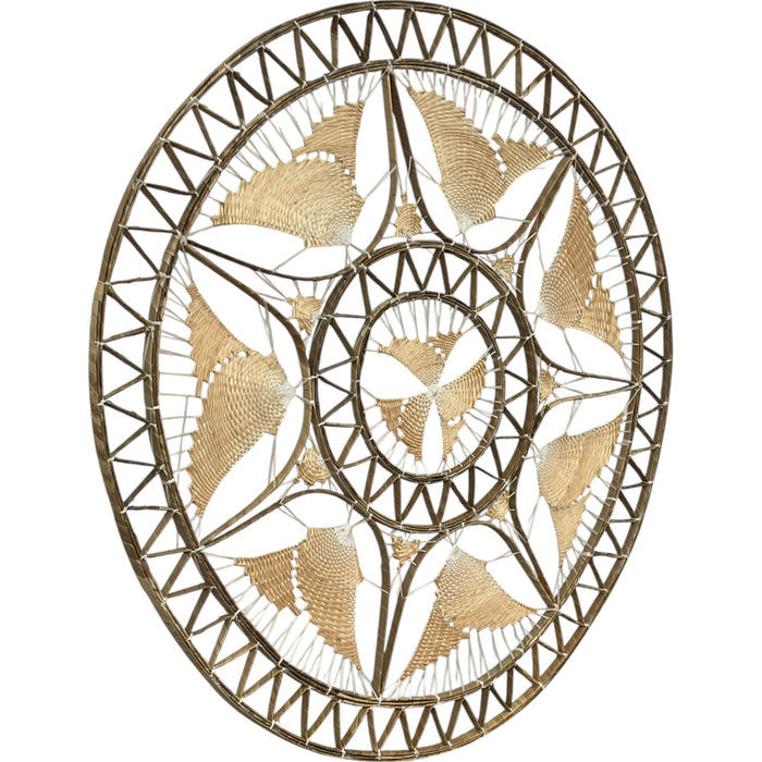 Vintage Handwoven Wall Hanging Round Wall Art.