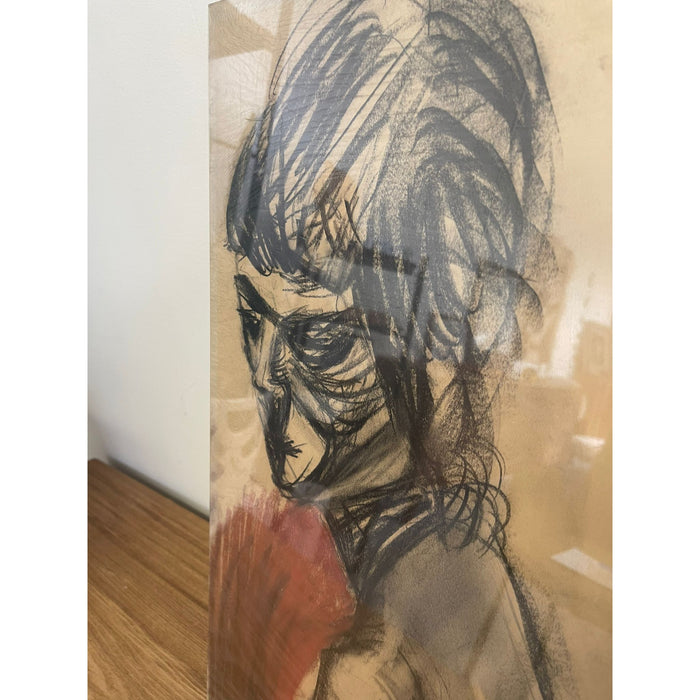 Vintage Abstract Figure Drawing on Paper