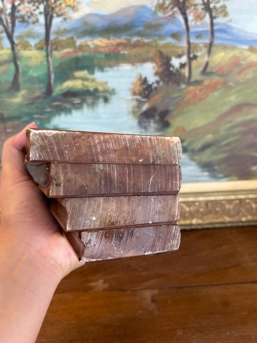 Vintage Polished Likely Onyx Marble Bookend in Graduated Stacked Form.