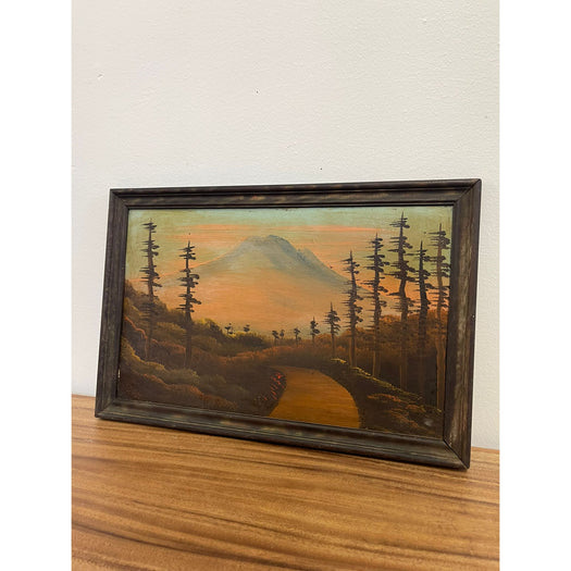 Vintage Framed Original Signed Painting of Mount Rainier