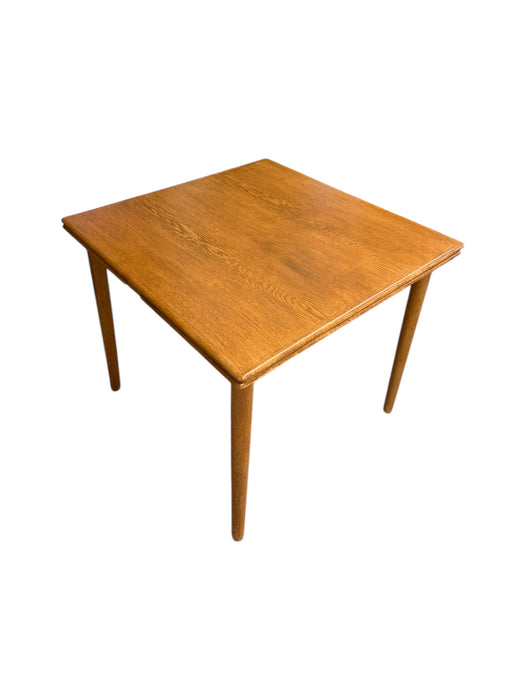 Vintage Danish Mid Century Modern Oak Dining Table With Two Pull Out Leaves